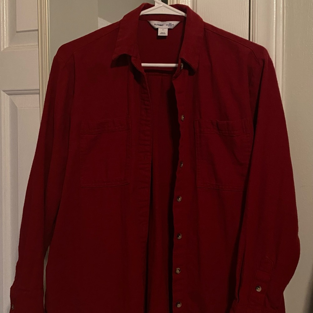 Old Navy Red Boyfriend Shirt